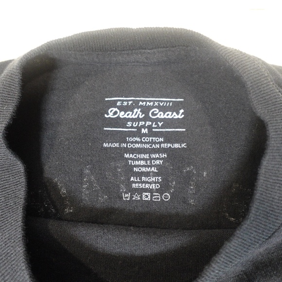 Death Coast Supply Graphic T-Shirt Men’s Medium – Pin-Up Girl Dice Print Black - Picture 2 of 4